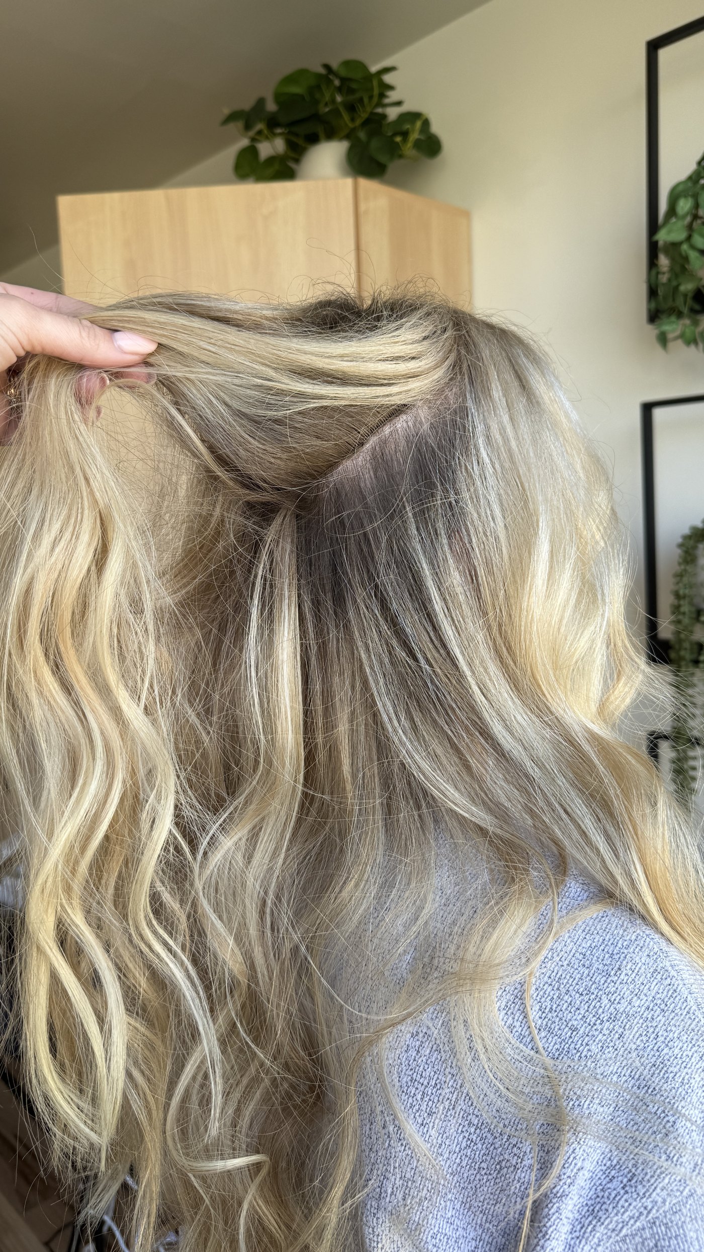 A Luna Method hand-tied weft install in progress at Fringe Beauty Studio